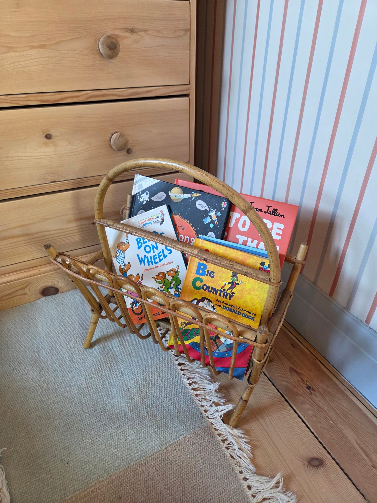 Vintage Bamboo Magazine Rack