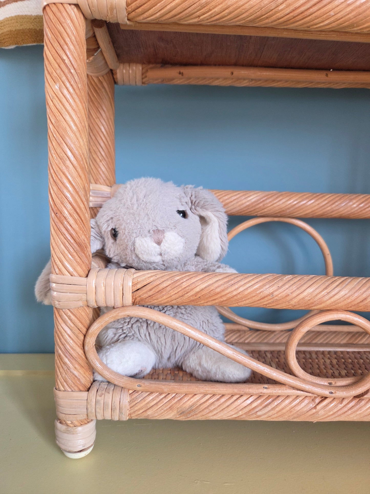 Vintage Wicker Shelf Nursery Shelf