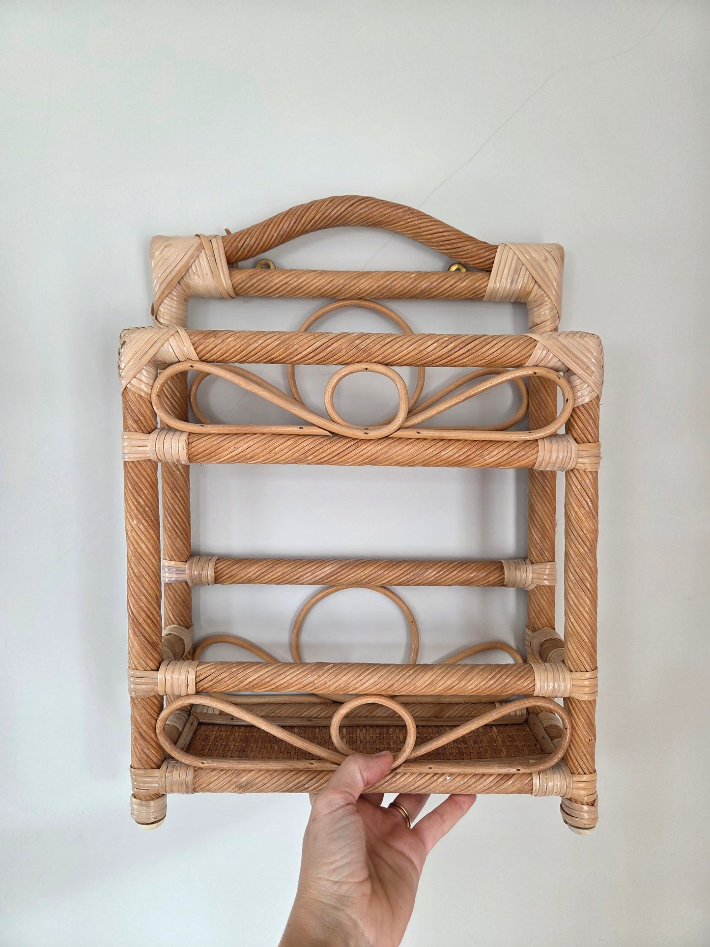 Vintage Wicker Shelf Nursery Shelf