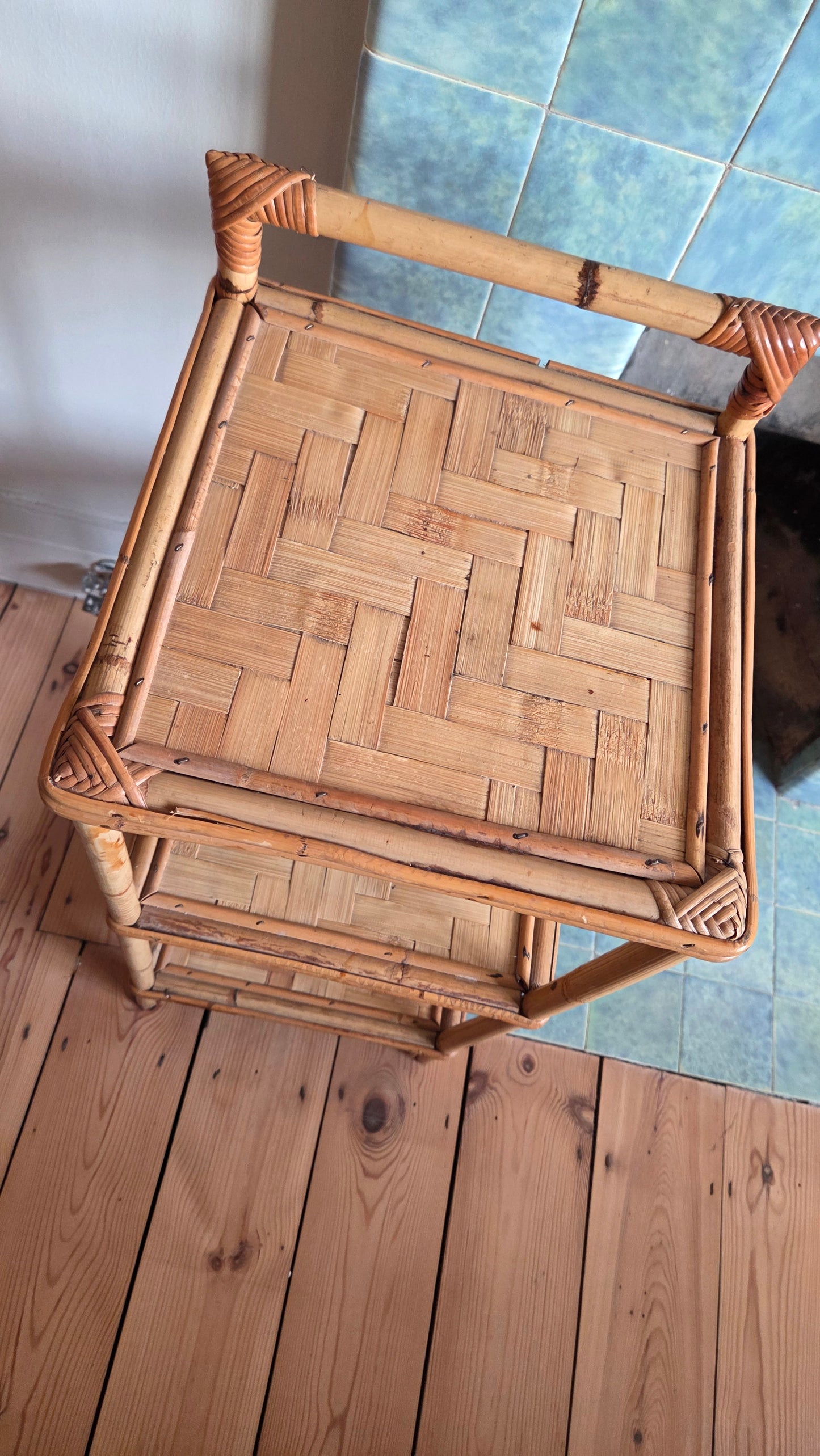 Bamboo and Rattan 3 Tier Side Table