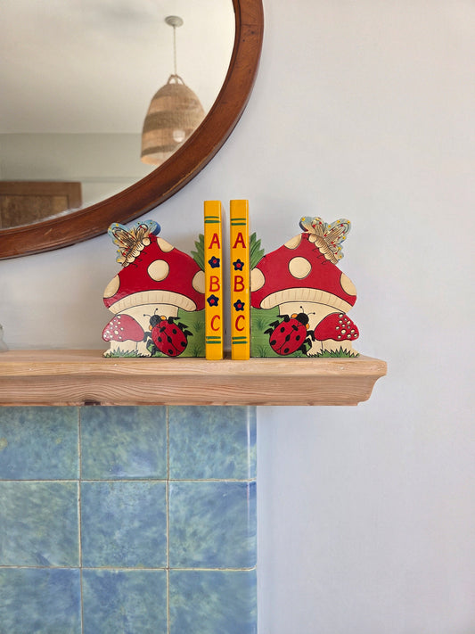 Vintage Mushroom Bookends