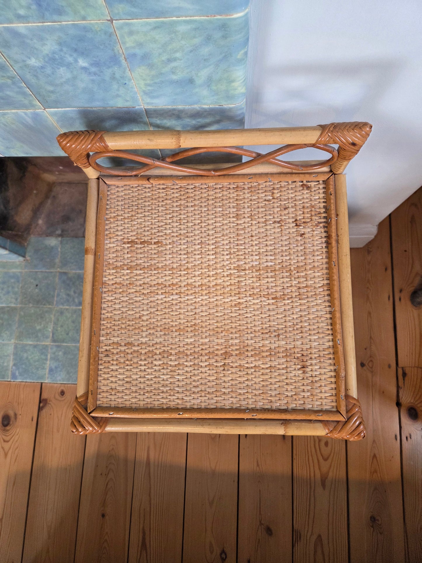 Bamboo and Wicker 3 Tier Shelf