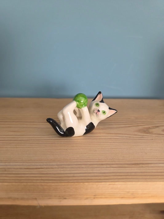 Tiny Cat with Ball Ornament