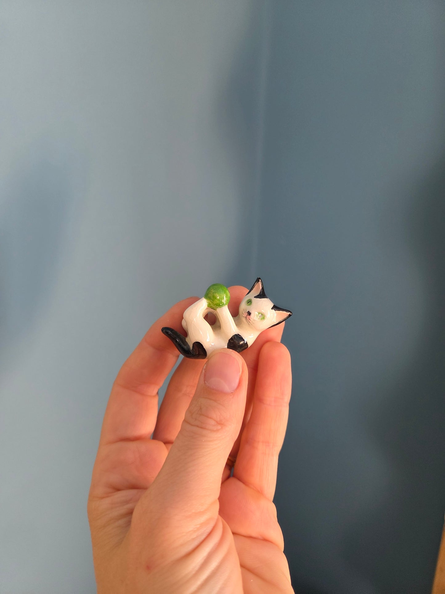 Tiny Cat with Ball Ornament