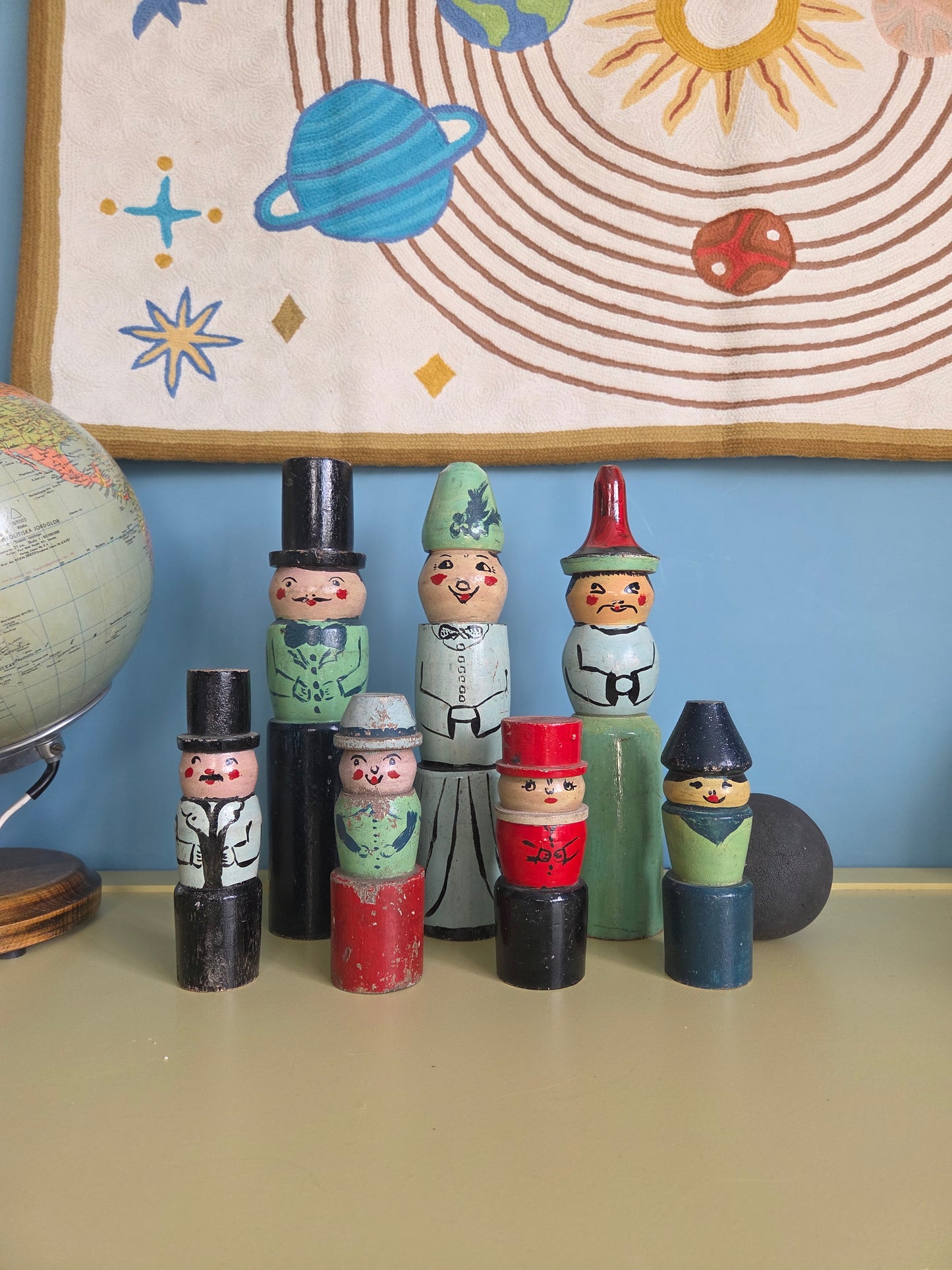 Antique Skittles and Ball