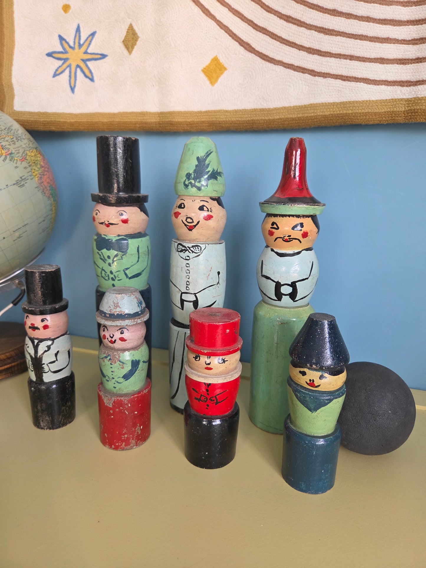 Antique Skittles and Ball