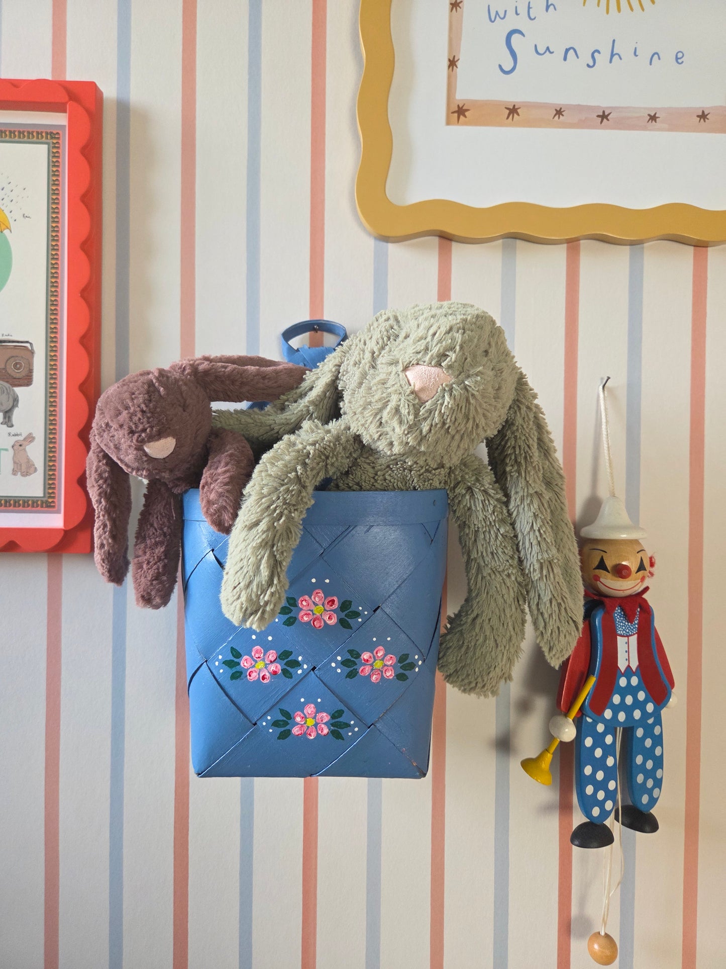 Blue Swedish Wall Basket