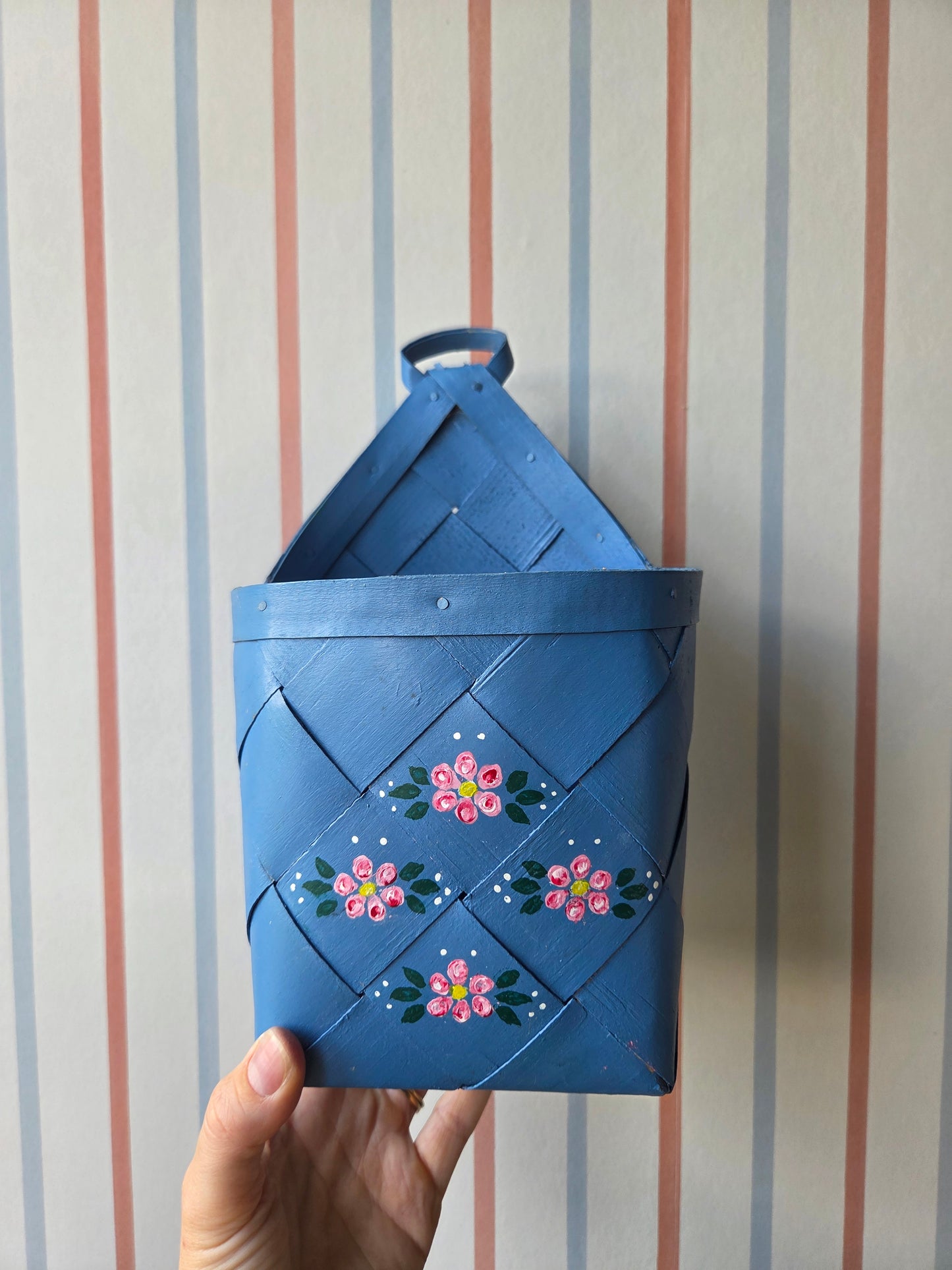 Blue Swedish Wall Basket