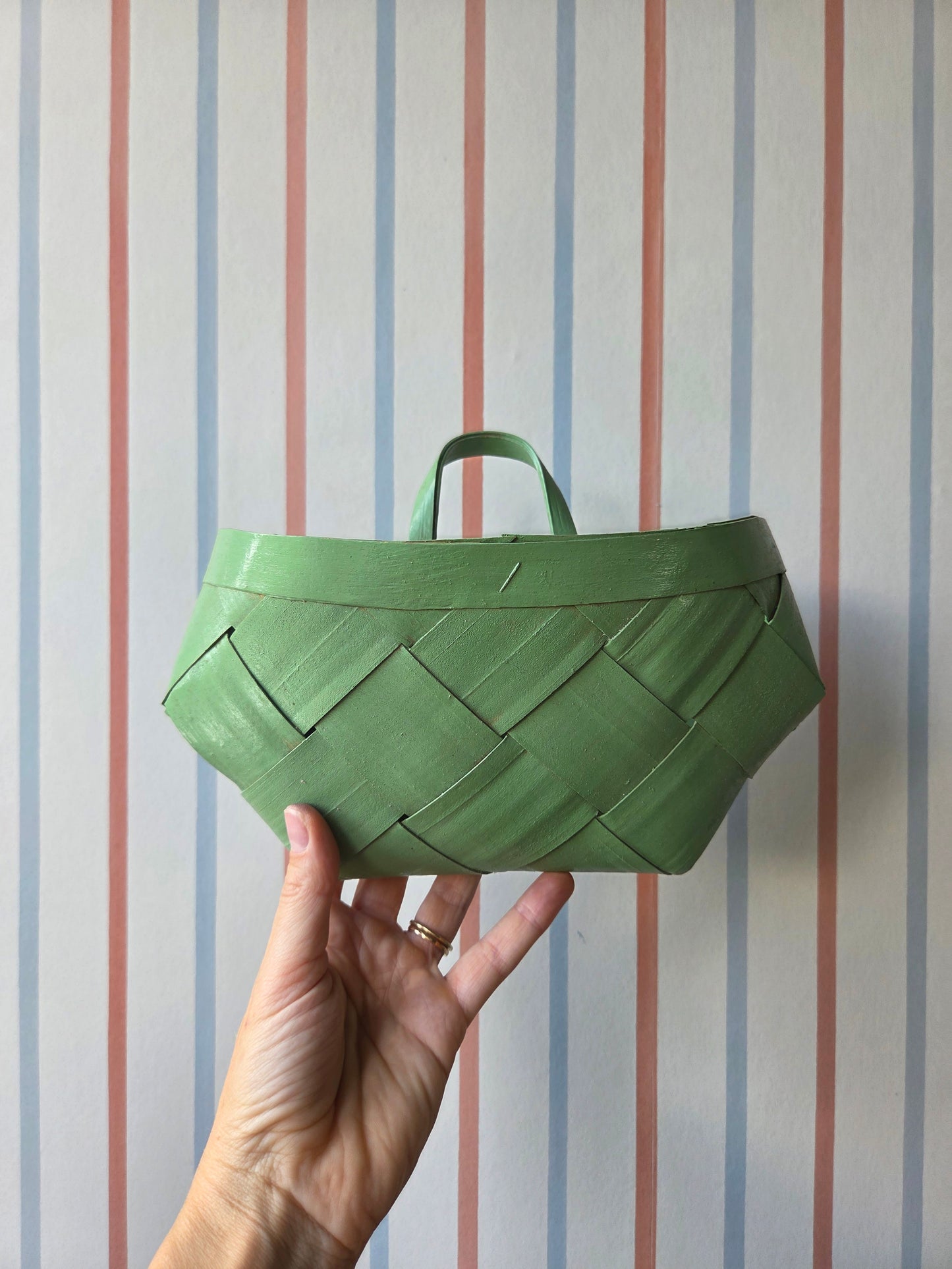 Green Swedish Wall Basket