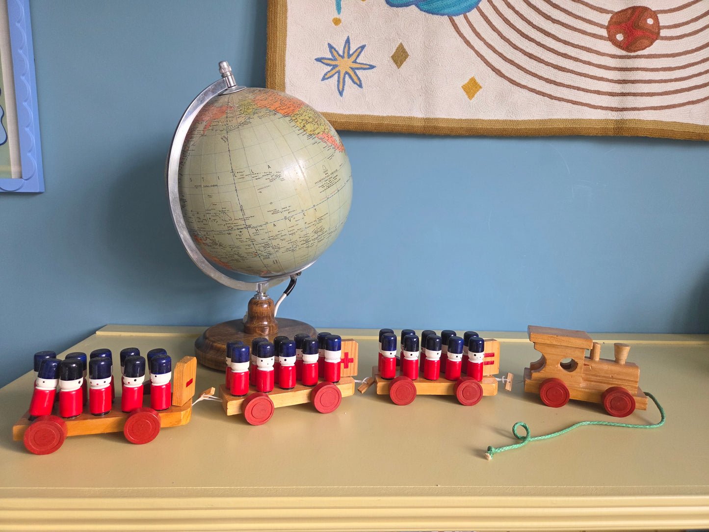 Vintage Counting Train with Soldiers