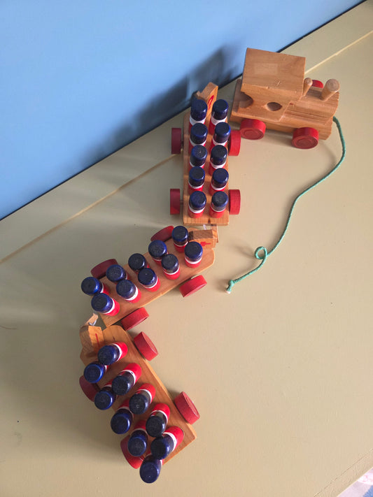 Vintage Counting Train with Soldiers