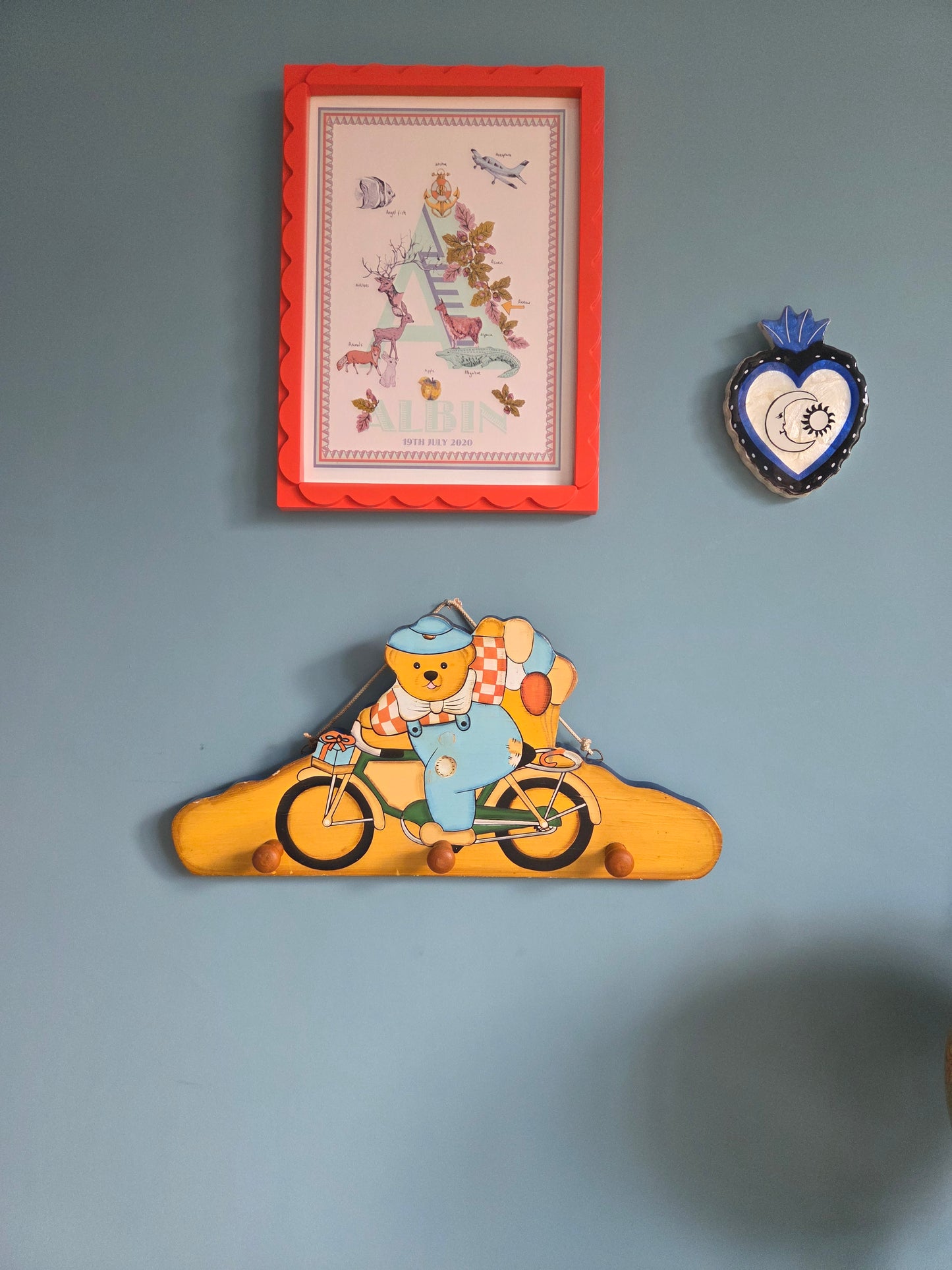 Vintage Bear on Bicycle Hooks
