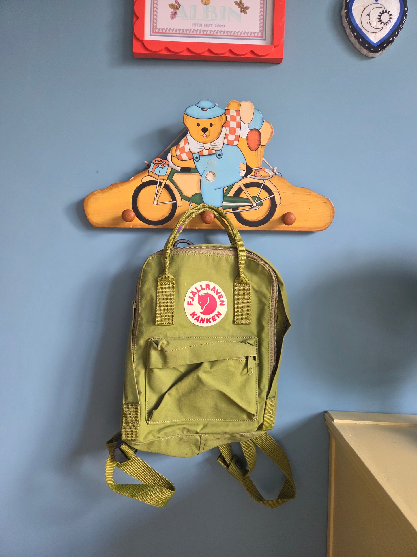 Vintage Bear on Bicycle Hooks