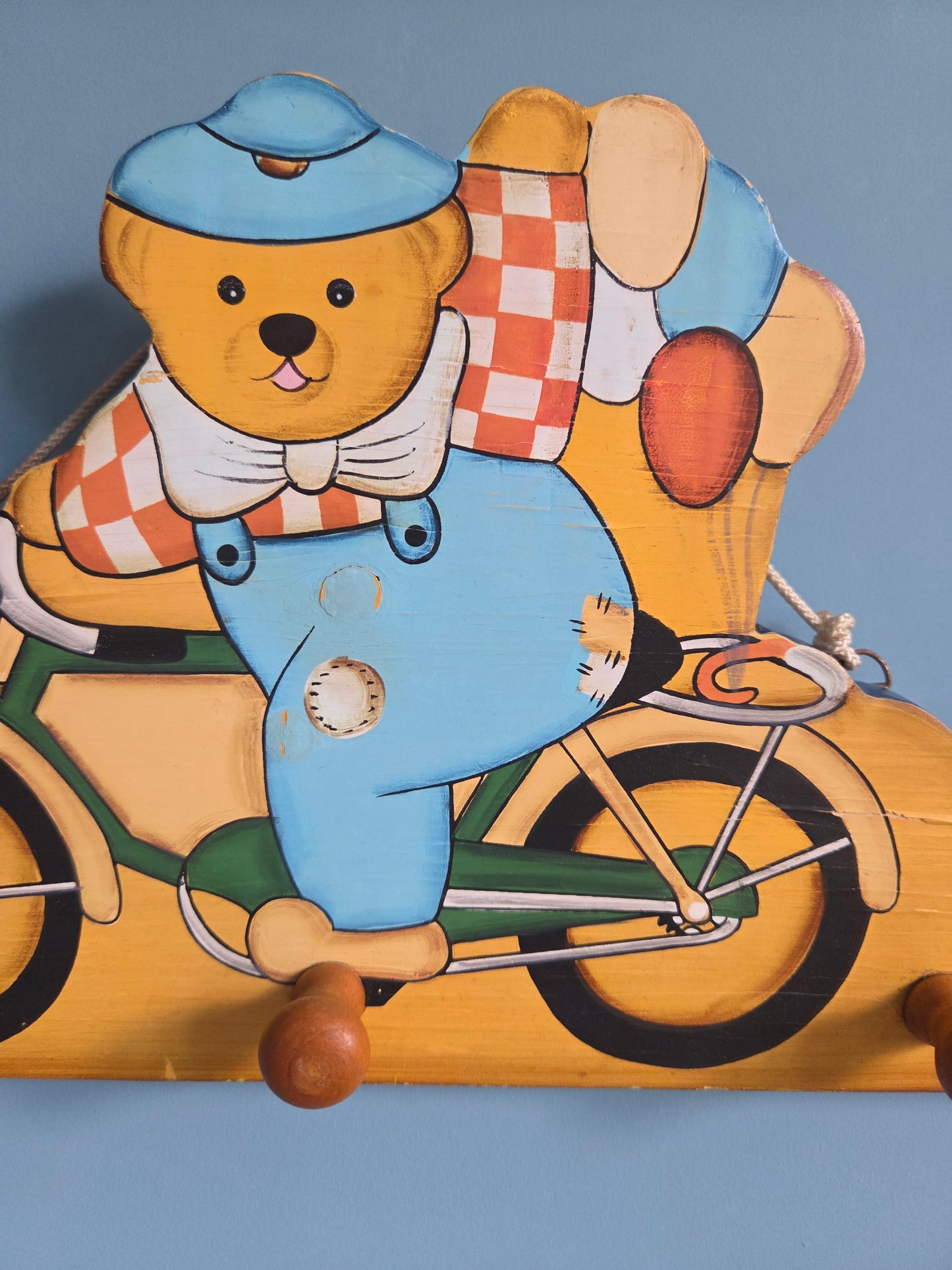 Vintage Bear on Bicycle Hooks