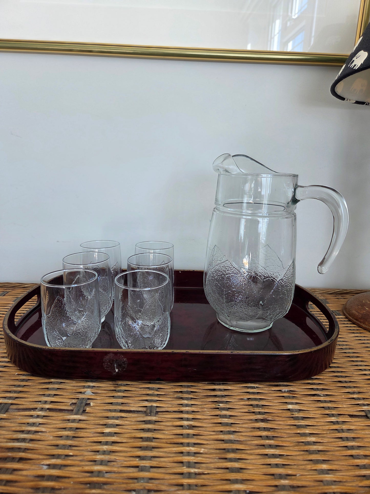 French Arcoroc Leaf Jug