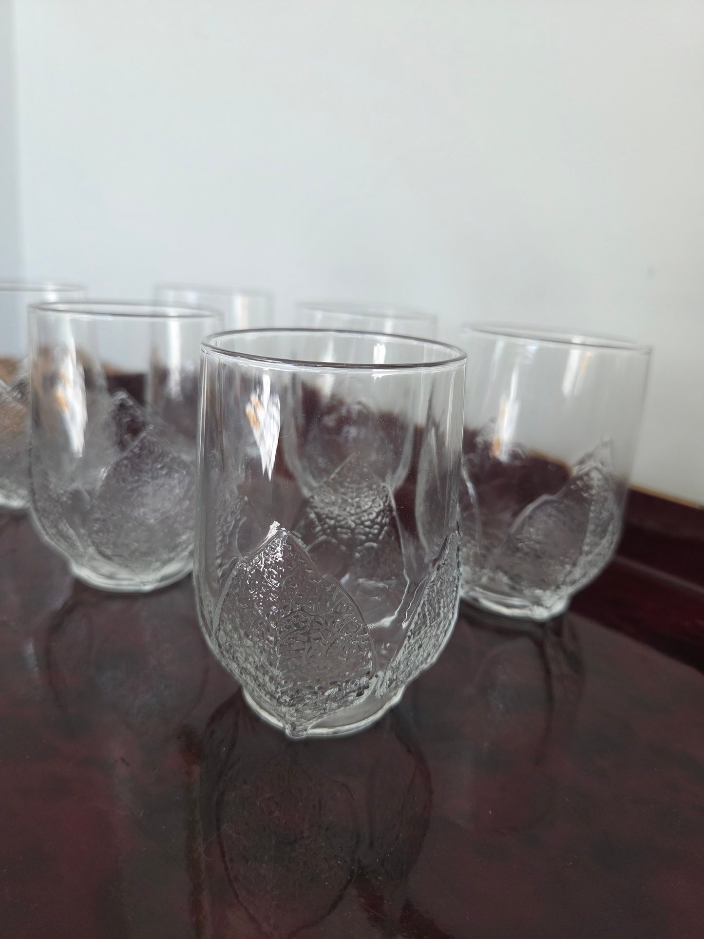 French Arcoroc Leaf Glasses - Set of Six
