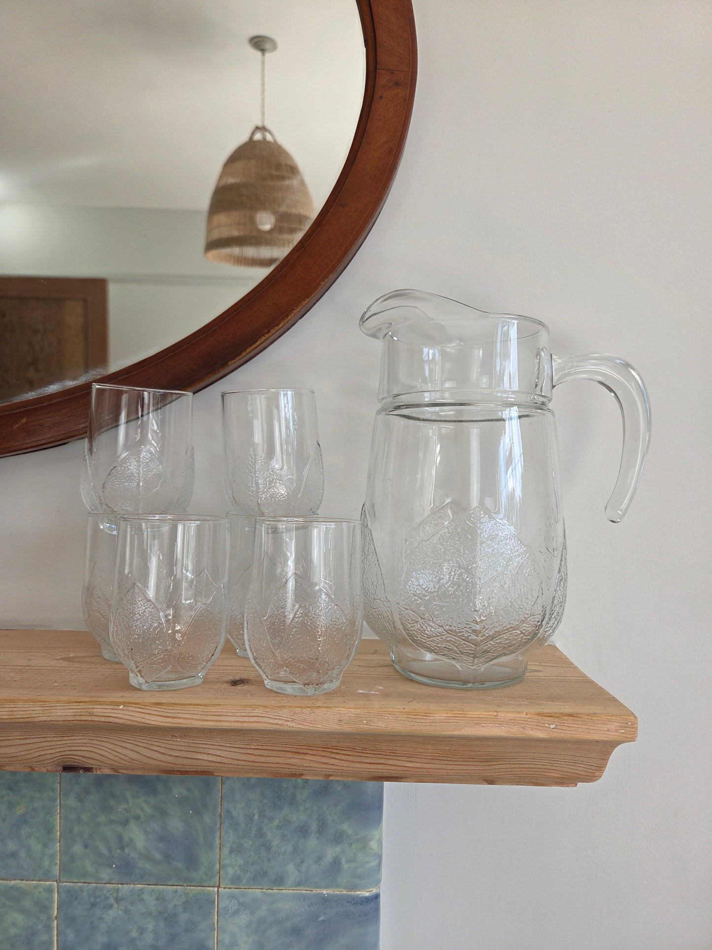 French Arcoroc Leaf Glasses - Set of Six