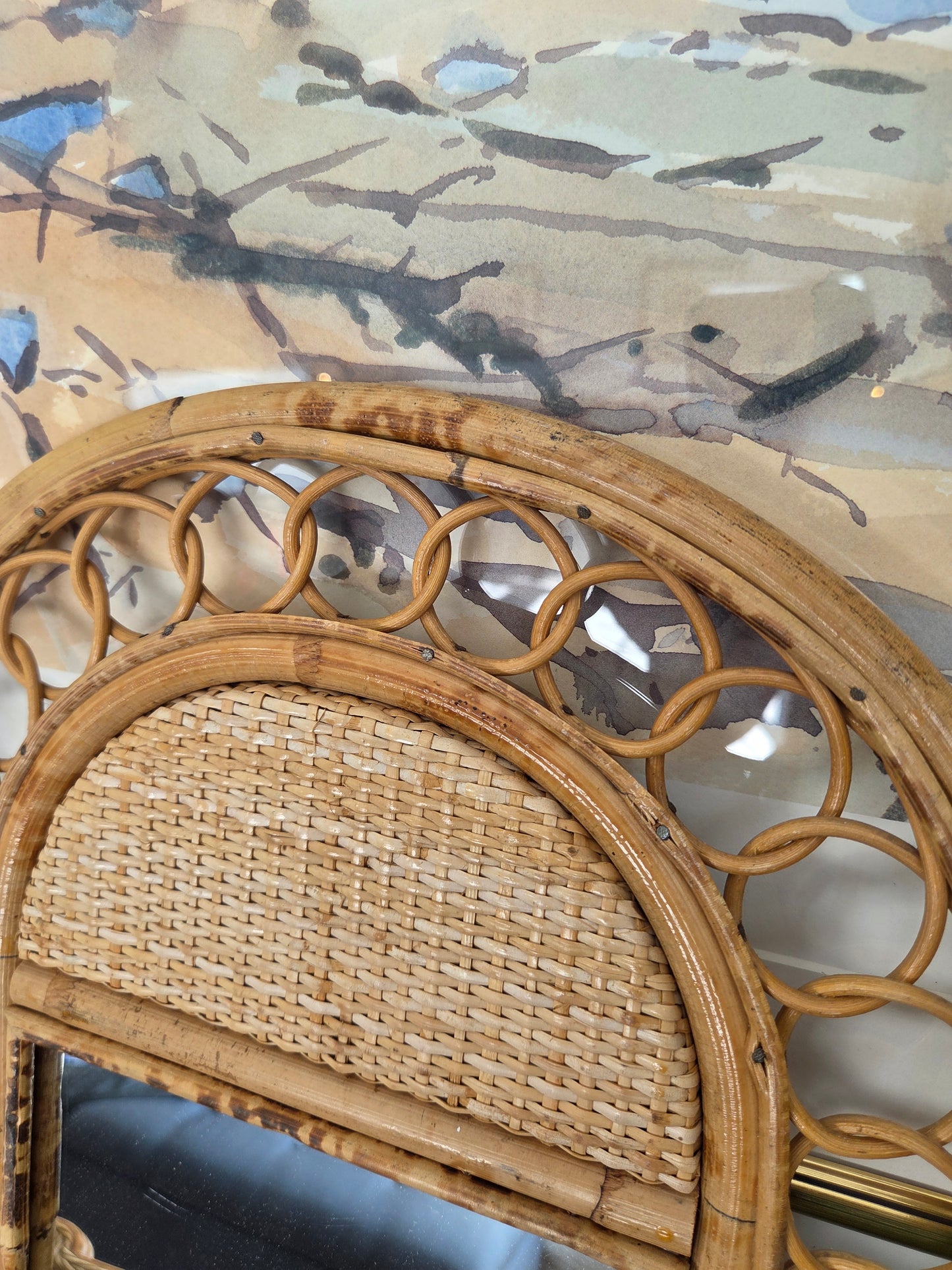 Vintage Bamboo and Rattan Mirror