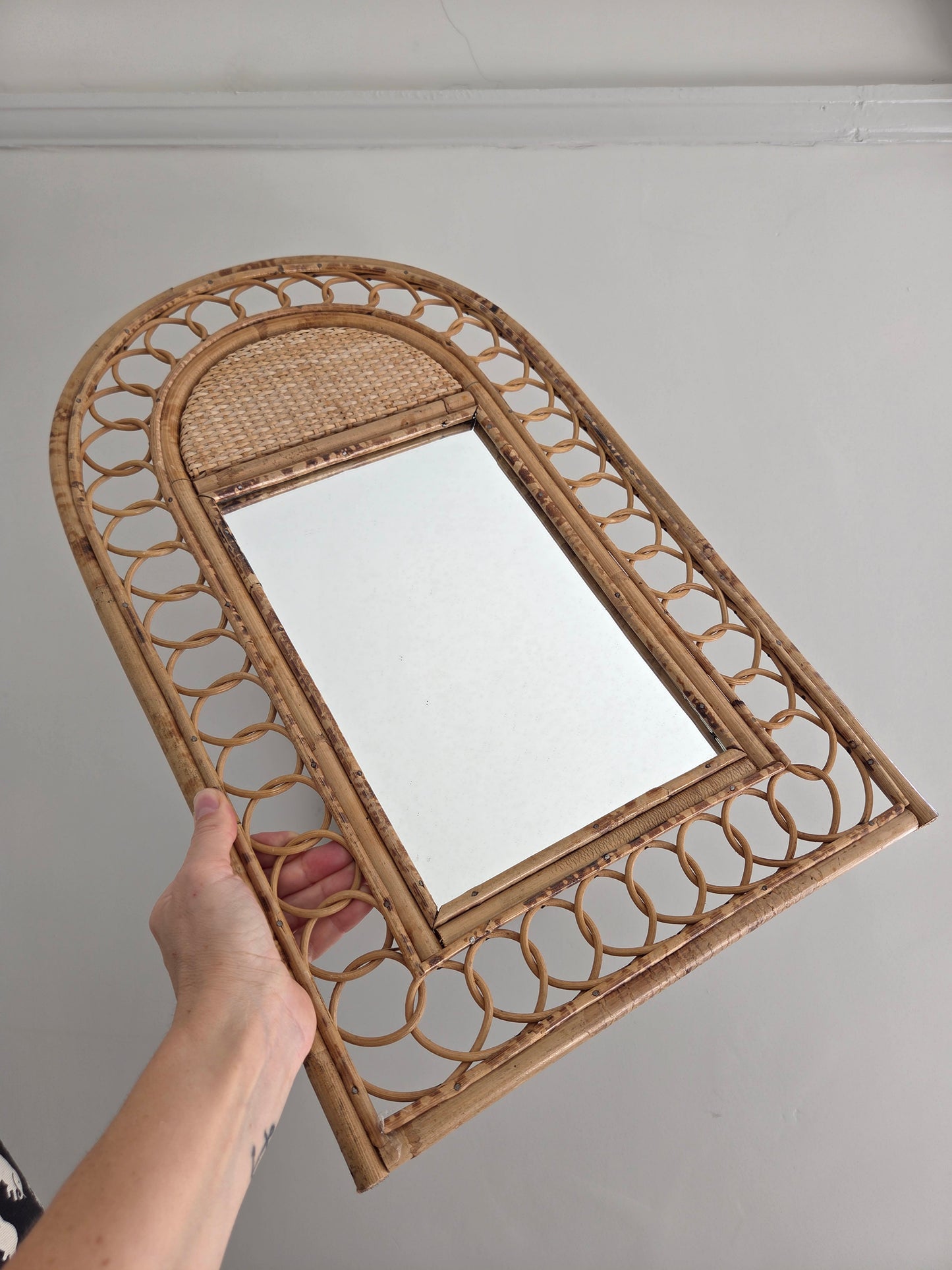 Vintage Bamboo and Rattan Mirror
