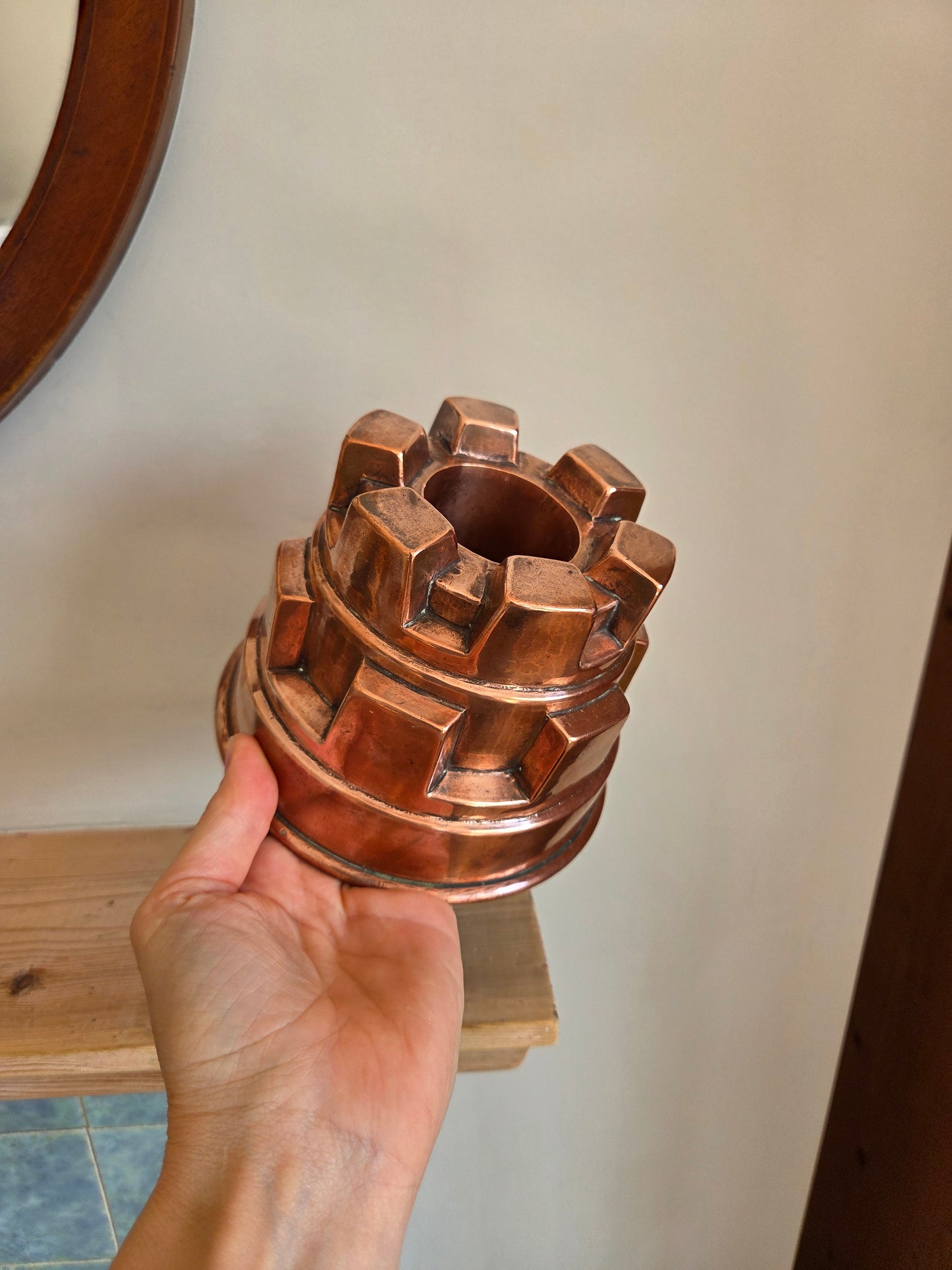 Vintage Copper Mould - Large Tall Jelly Mould