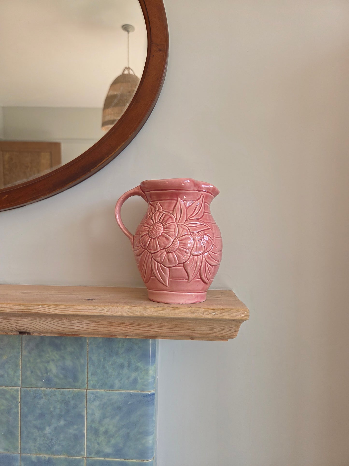 Pink Flower Motif Jug