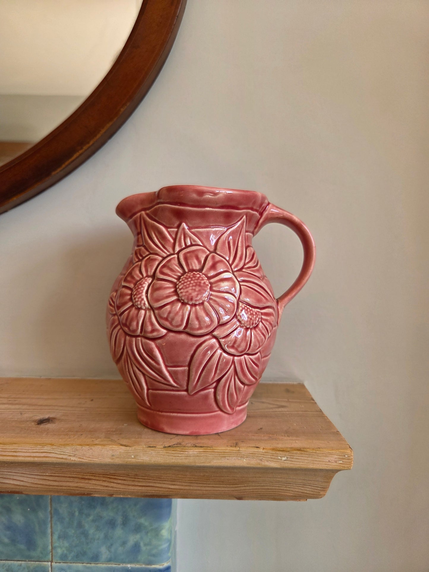 Pink Flower Motif Jug
