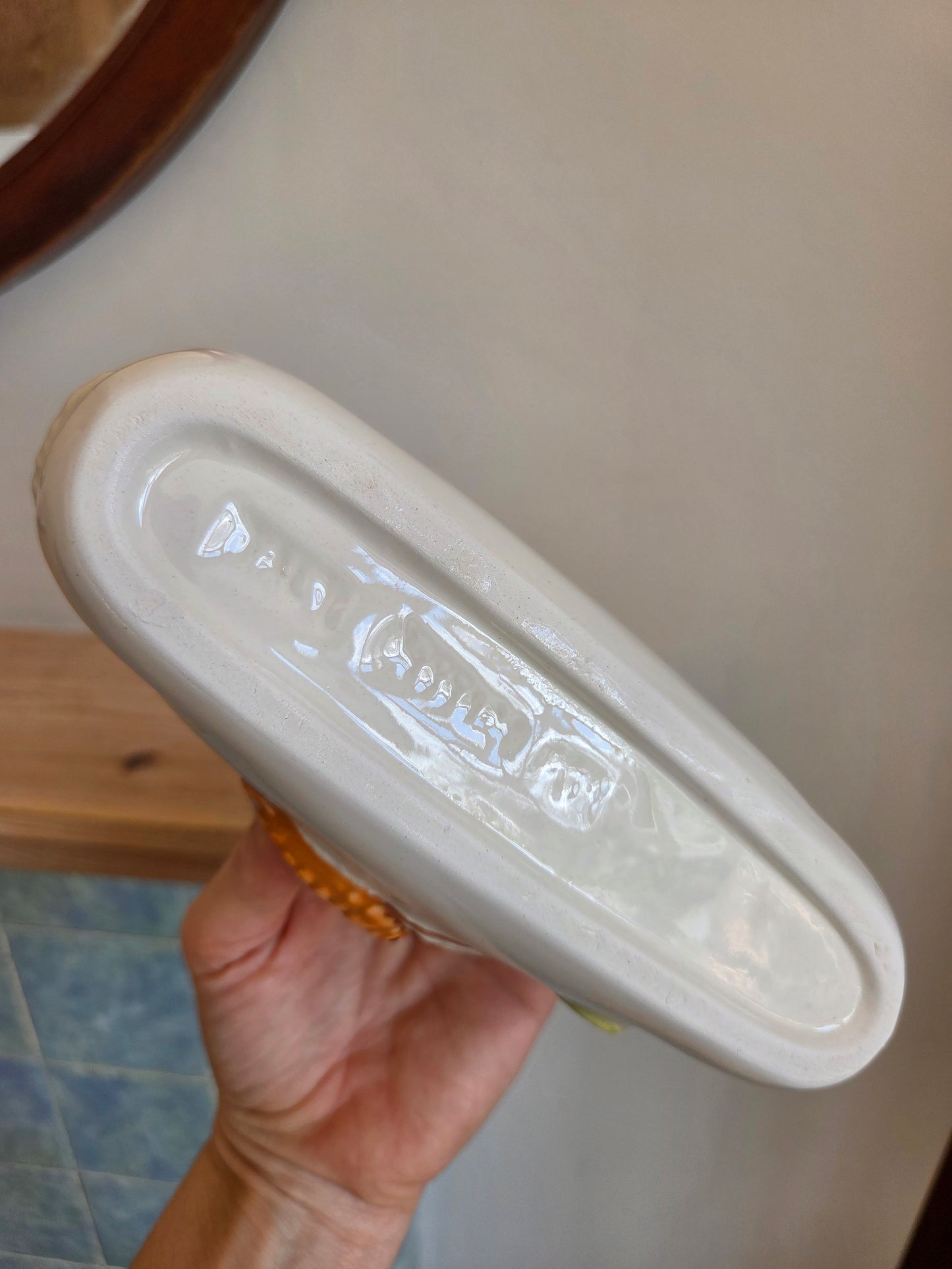 Italian Majolica Napkin Holder with Lobster Design