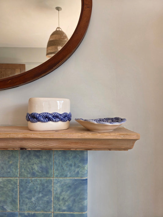 Portugese Majolica Toothbrush Holder