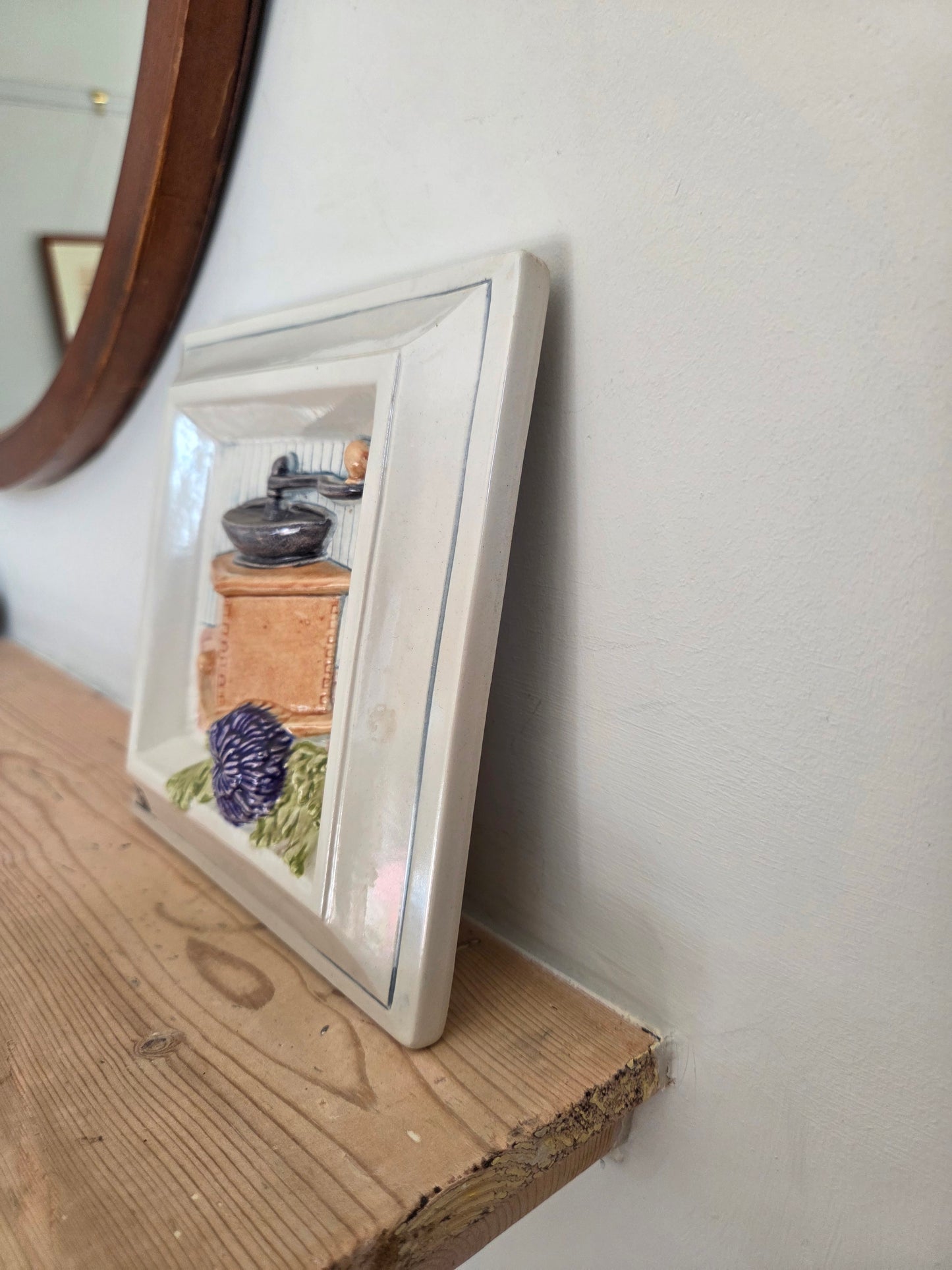 Vintage Swedish JIE Wall Tile with Coffee Motif 954