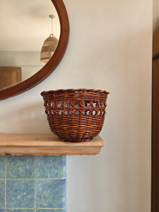 Vintage Wicker Plant Pot Basket