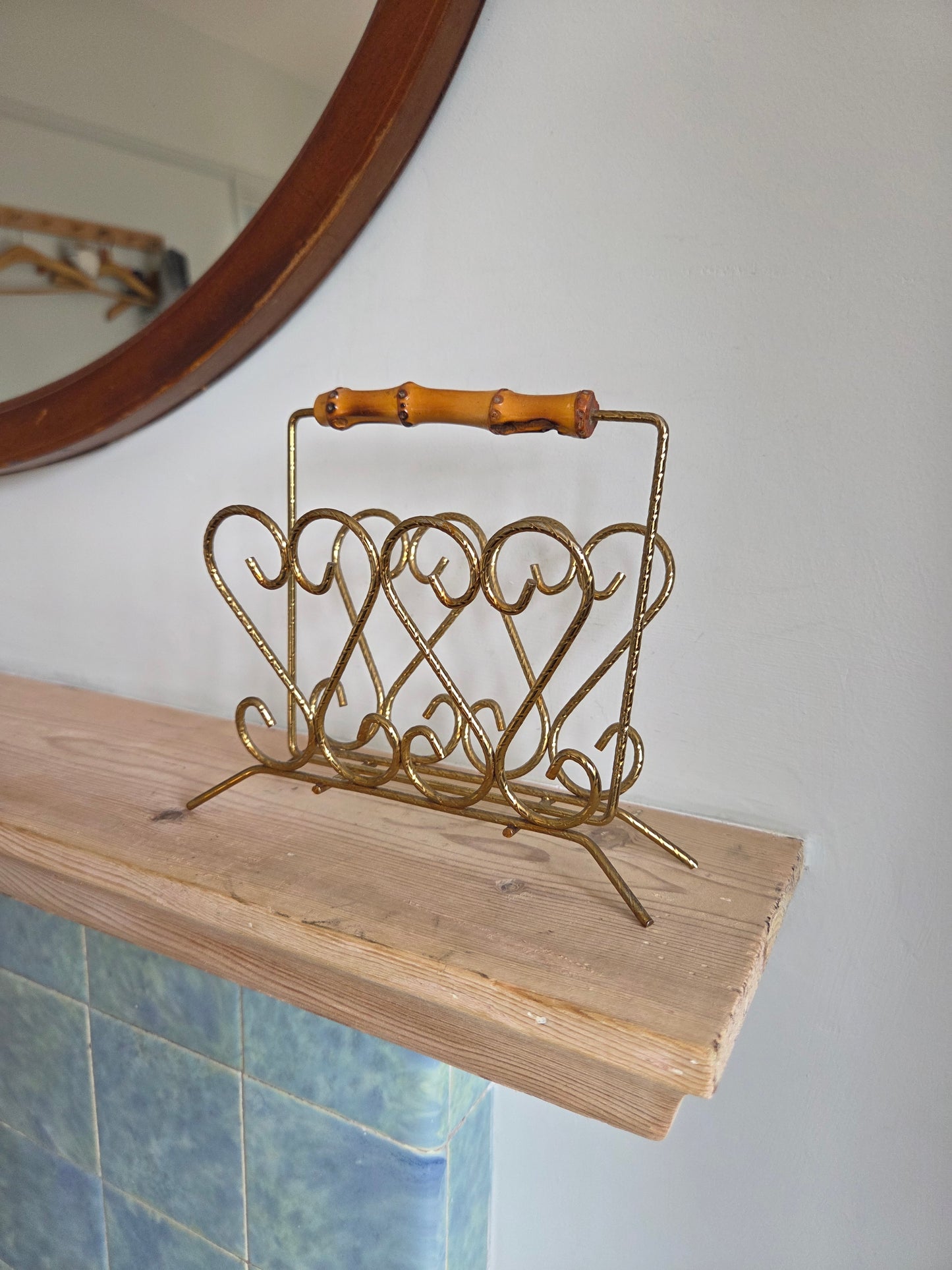 Bamboo and Brass Letter or Napkin Holder