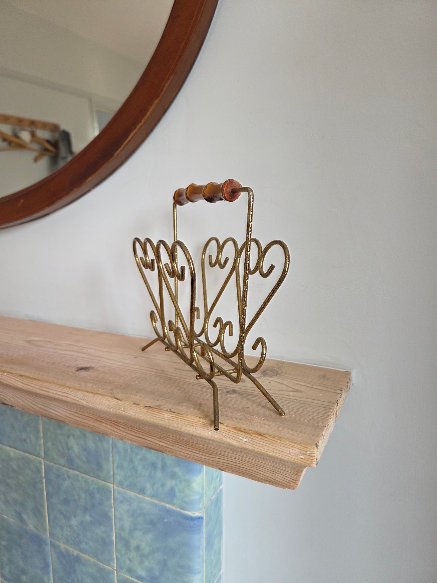 Bamboo and Brass Letter or Napkin Holder