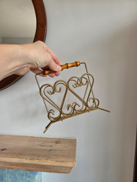 Bamboo and Brass Letter or Napkin Holder