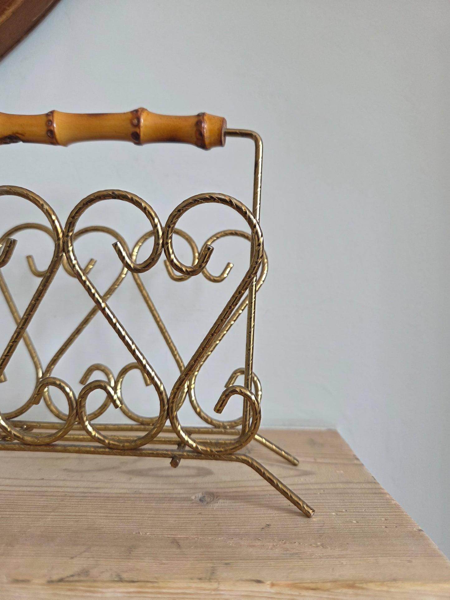 Bamboo and Brass Letter or Napkin Holder