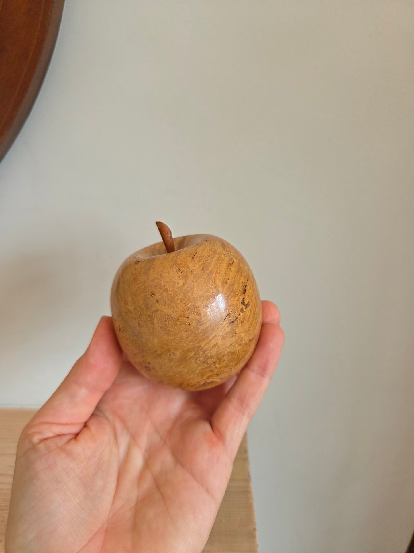 Small Burr Walnut Apple Ornament