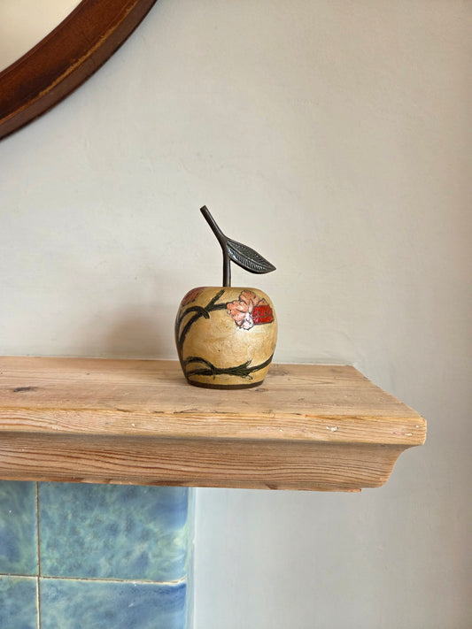 Vintage Enameled Brass Apple Bell