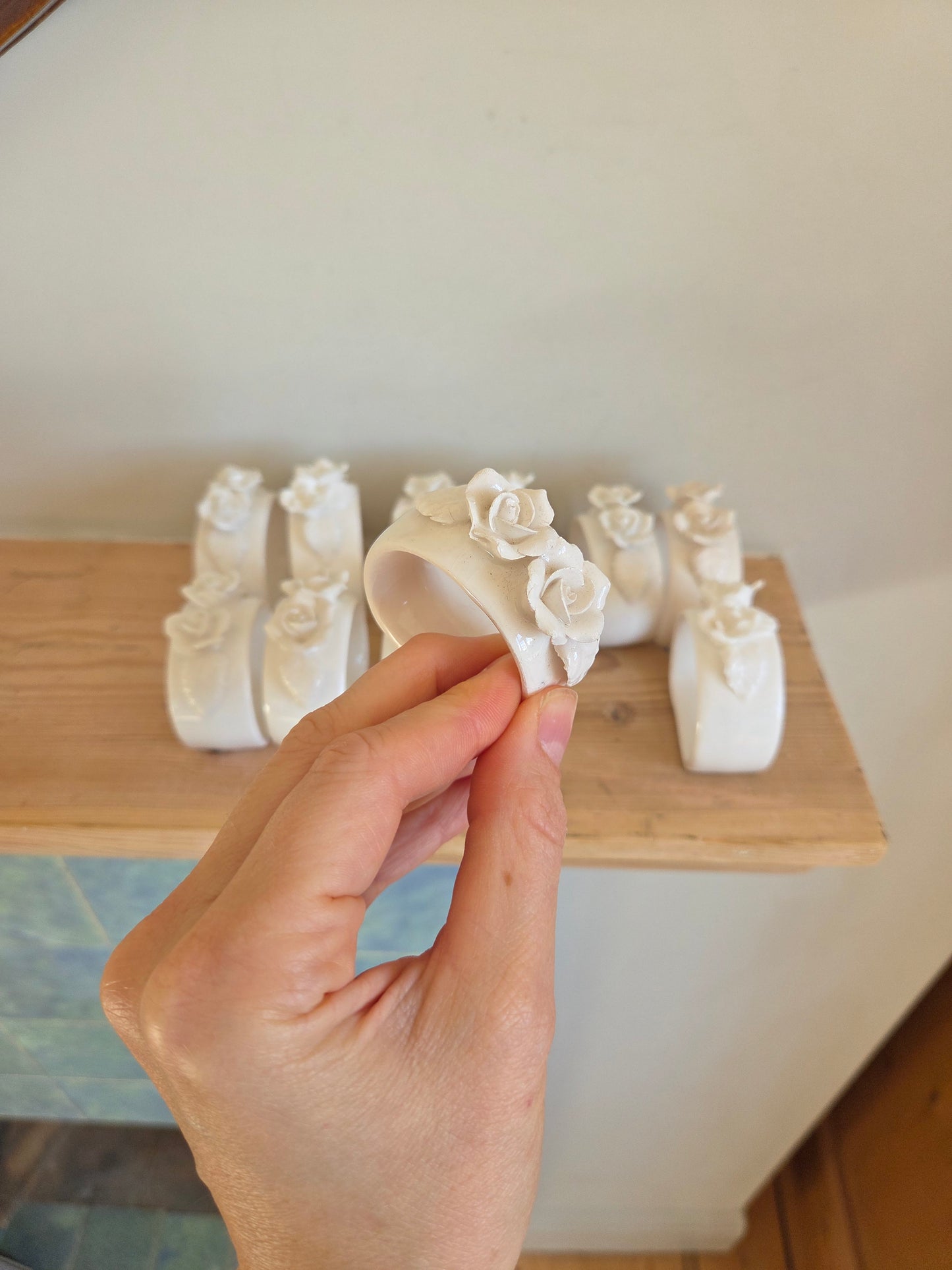 Ceramic Flower Napkin Rings