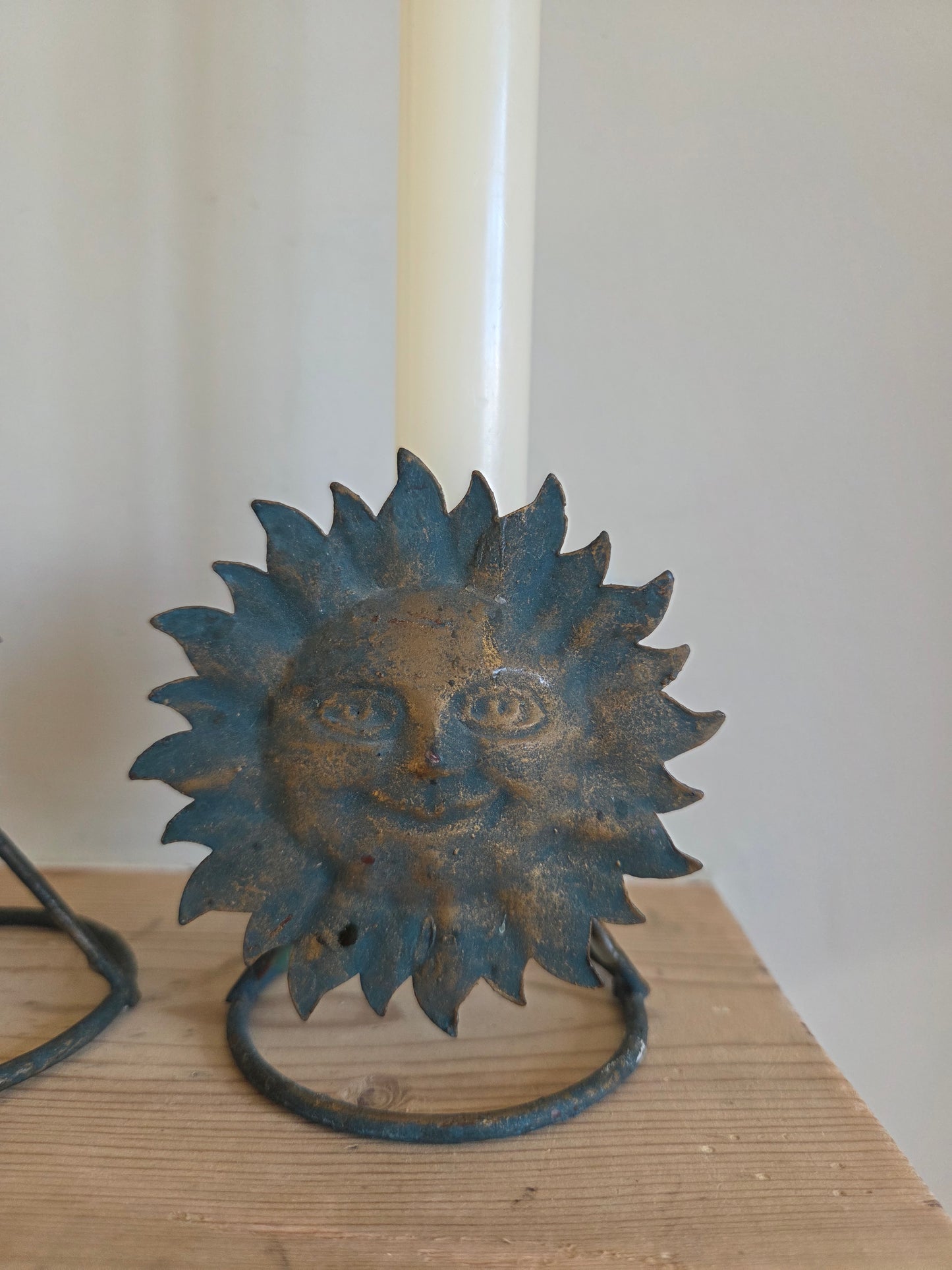 Vintage Moon and Sun Candlesticks