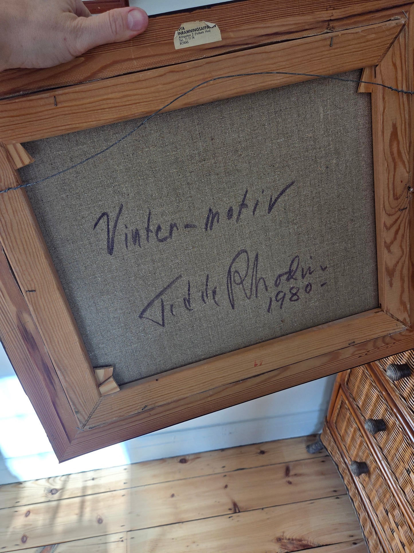 Vintage Swedish Oil Painting of a Winter Scene