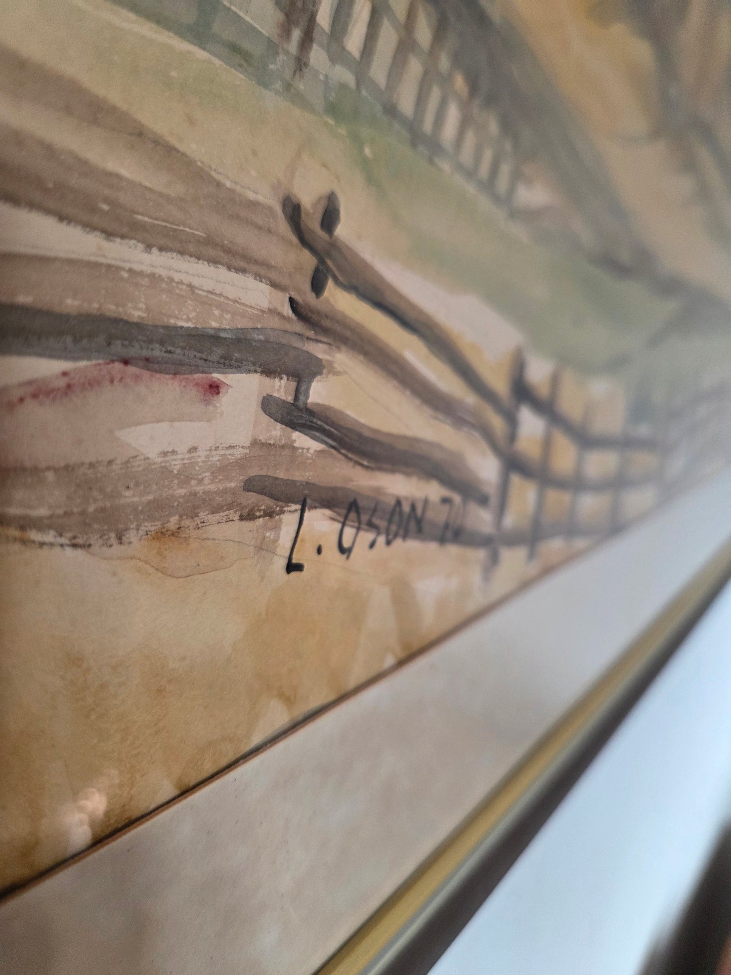 Swedish Landscape Watercolour Painting By L Oson 1970