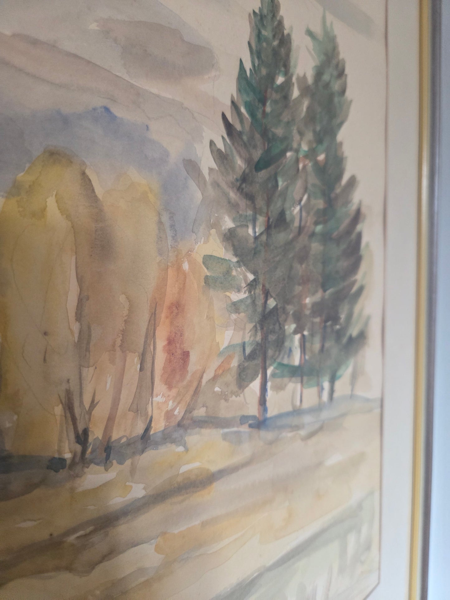 Swedish Landscape Watercolour Painting By L Oson 1970
