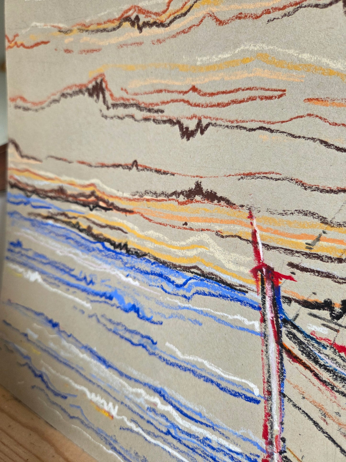 Oil Pastel Drawing by De Clercq