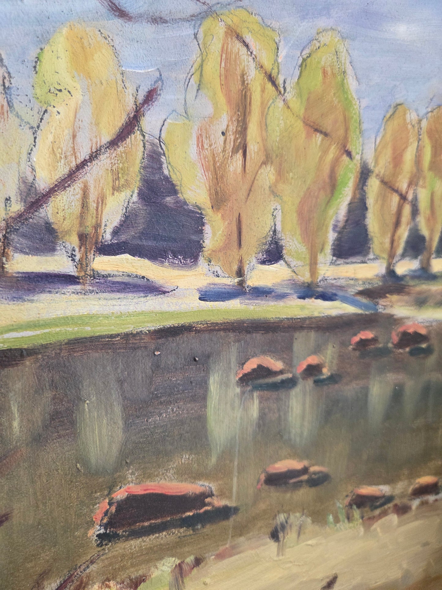 Swedish Fields and Woods Oil Painting by Eric Nadirn 1943