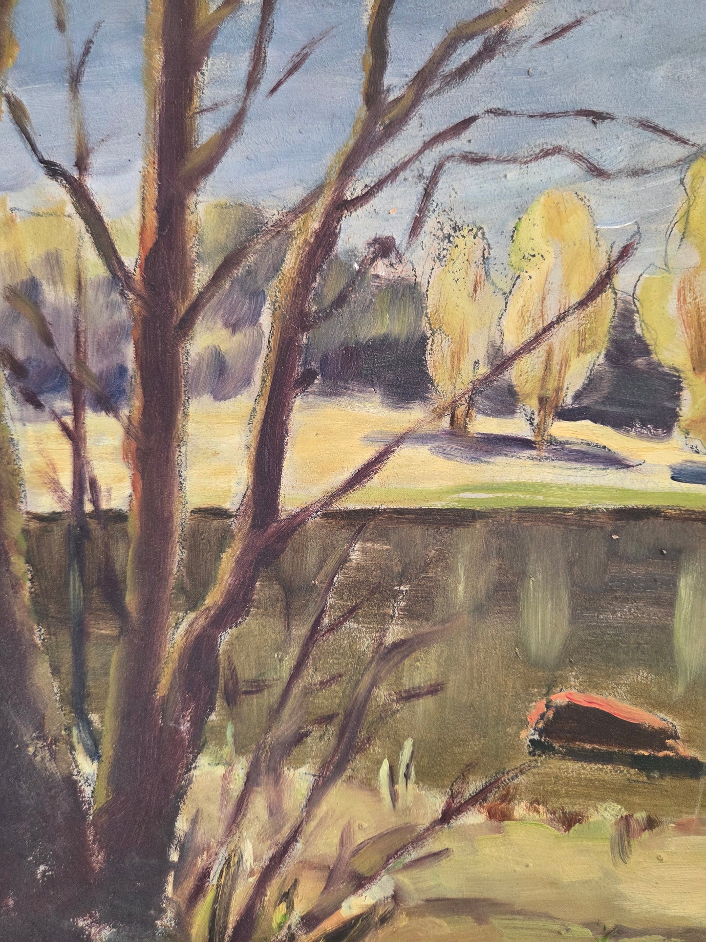 Swedish Fields and Woods Oil Painting by Eric Nadirn 1943