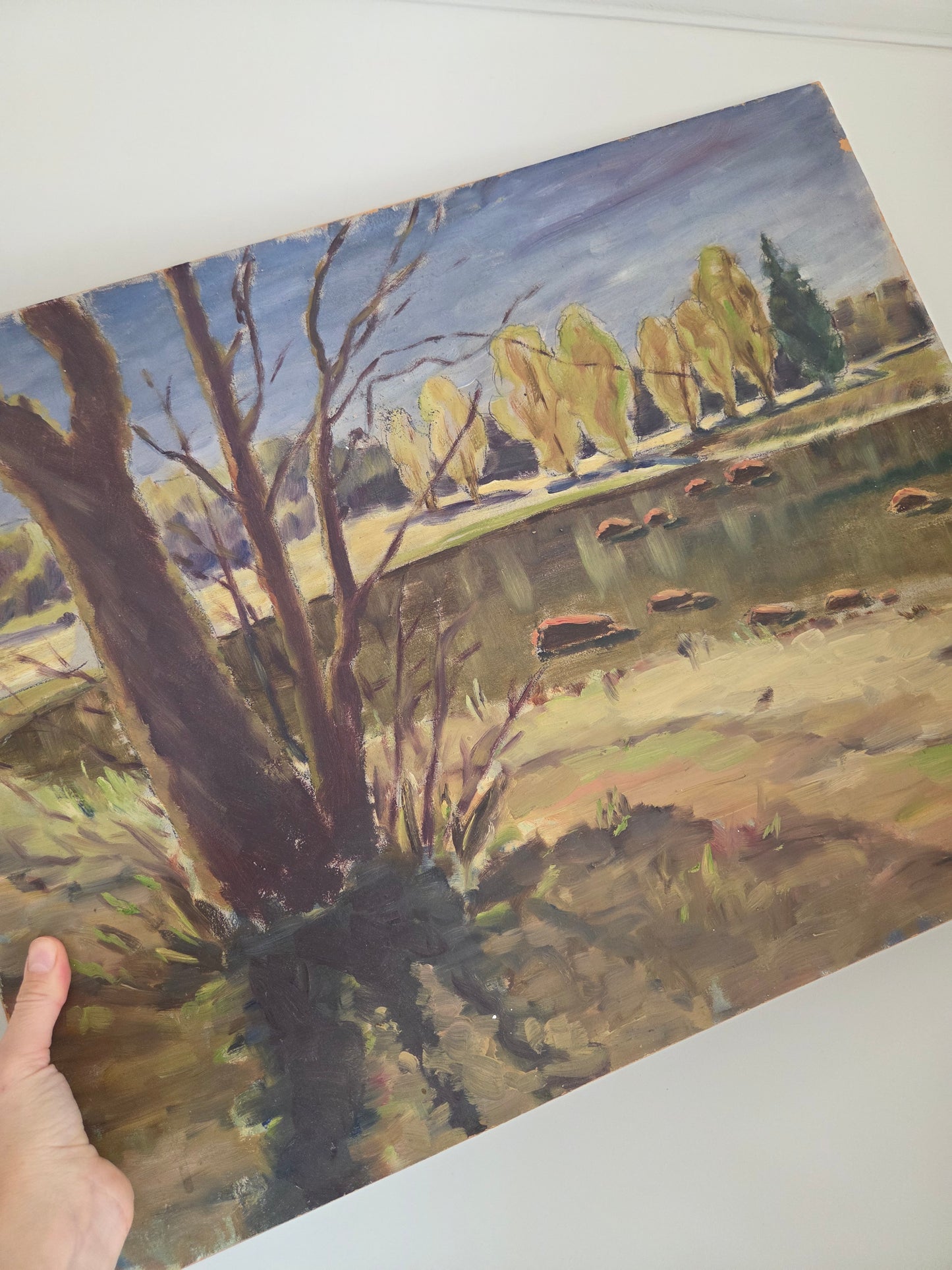 Swedish Fields and Woods Oil Painting by Eric Nadirn 1943