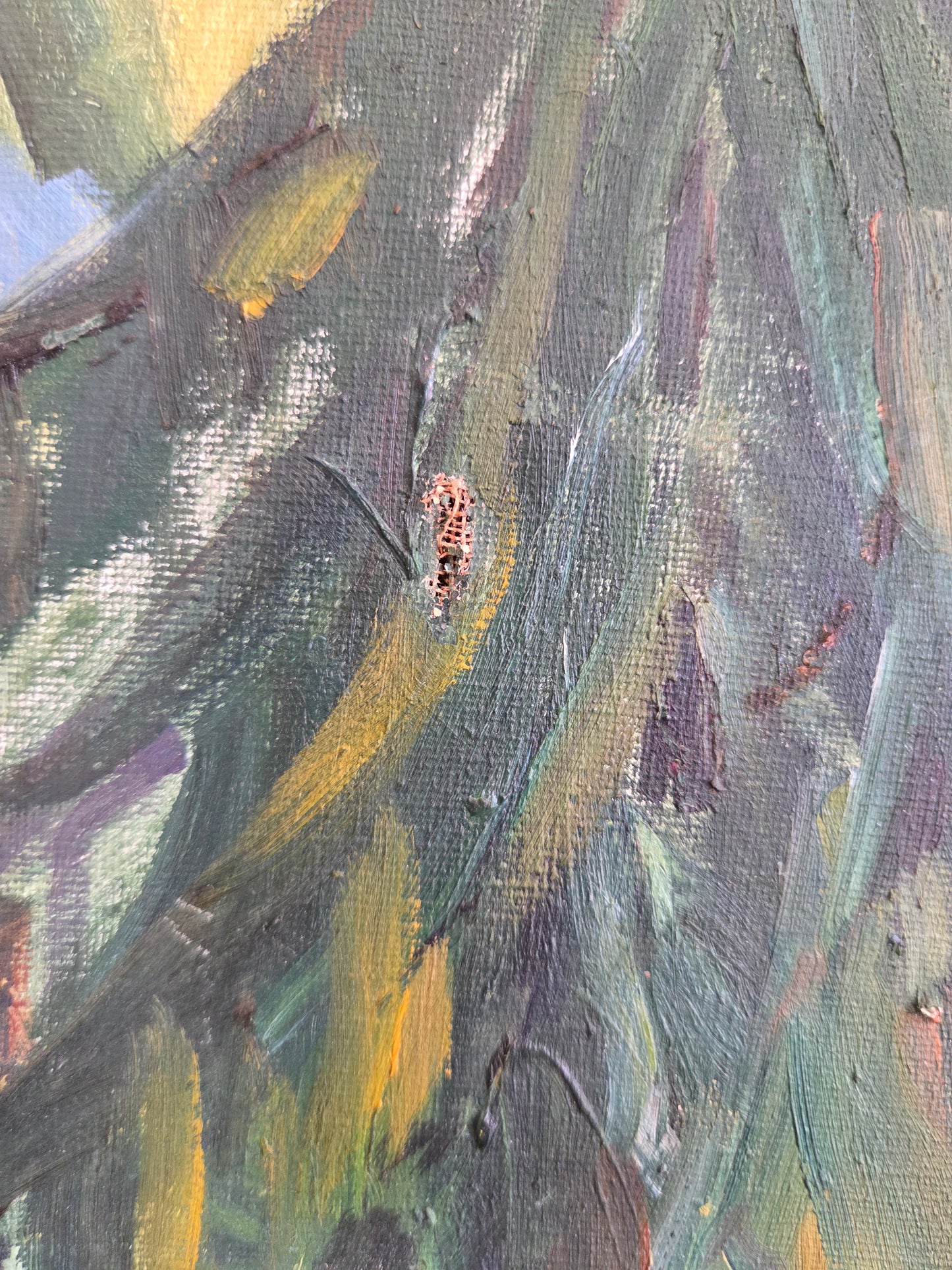 Swedish Oil Painting of a Red House by a Lake