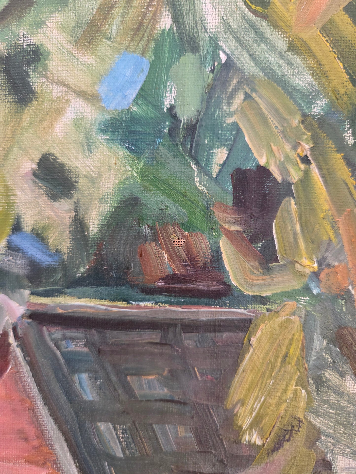 Swedish Oil Painting of a Red House by a Lake