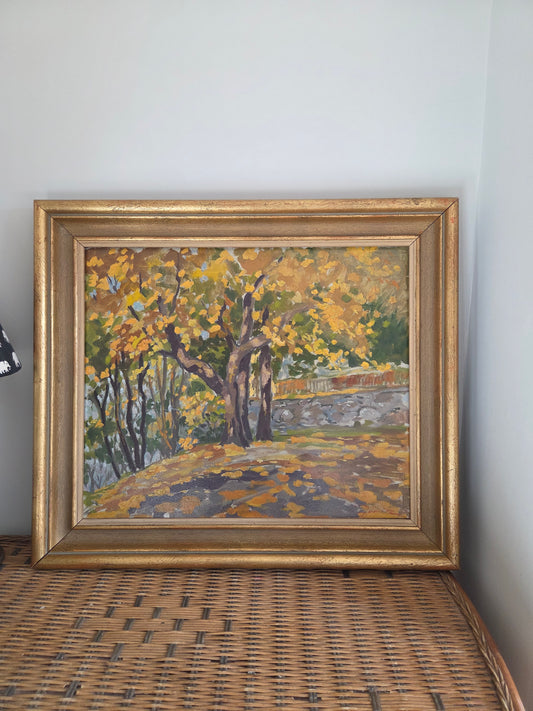 Swedish Oil Painting of an Autumn Scene