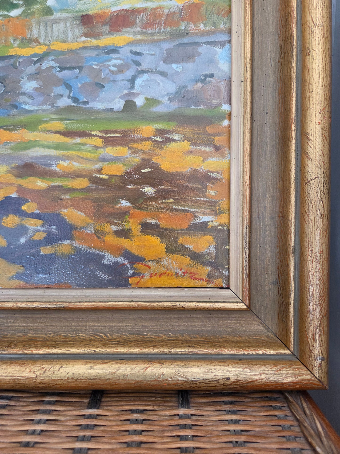 Swedish Oil Painting of an Autumn Scene