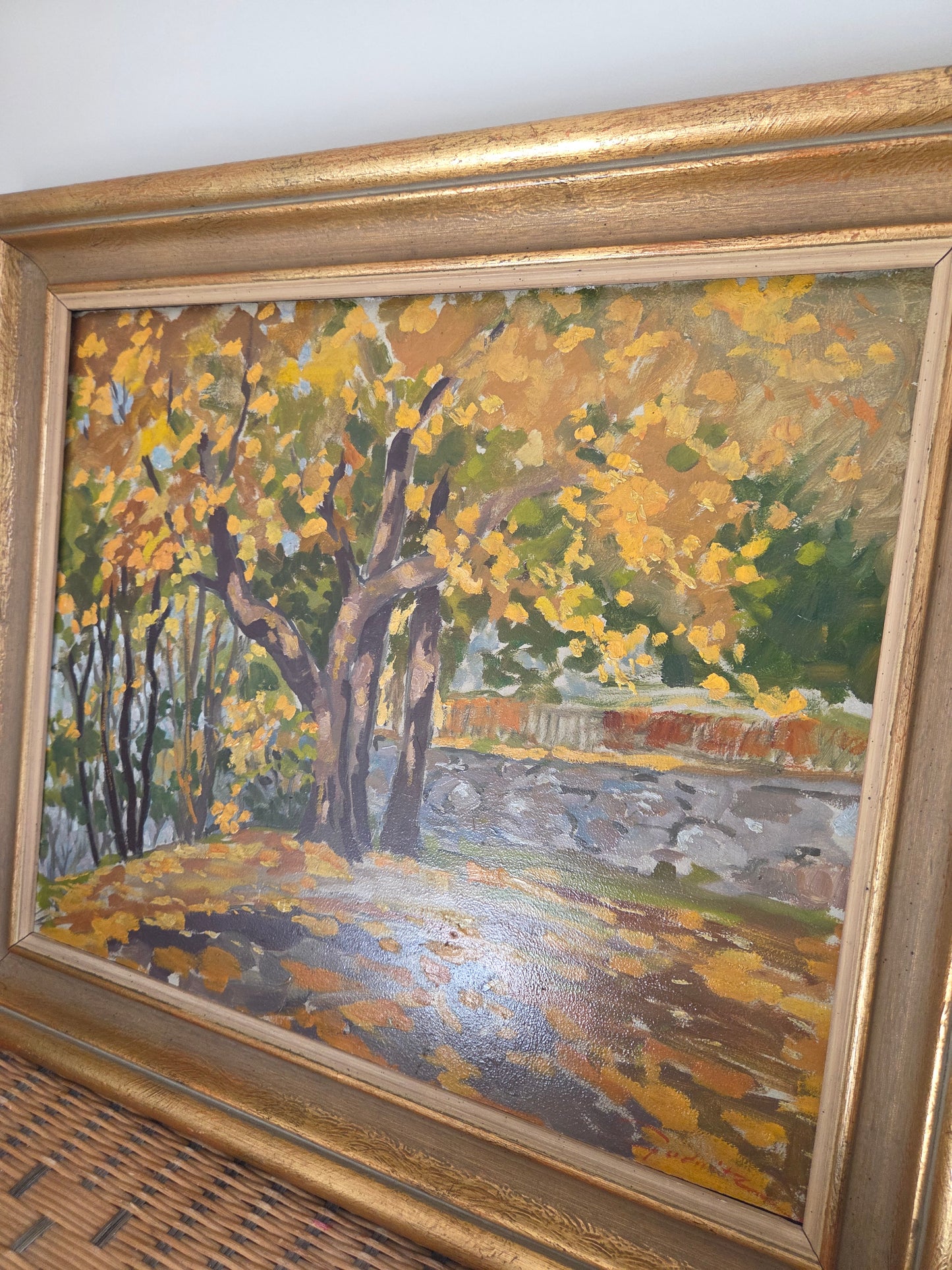 Swedish Oil Painting of an Autumn Scene